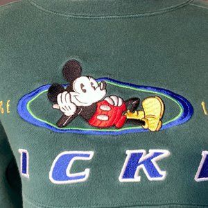 Disney Mickey Mouse Sweatshirt Size Small Green